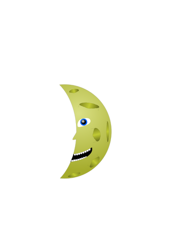 Vector de dibujo de queso verde media luna