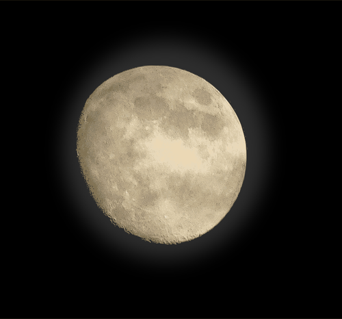 Moon sur image clipart vectoriel fond noir