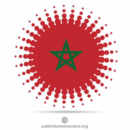 Marocco bandiera forma mezzitoni