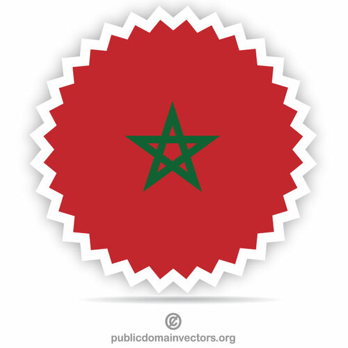 Etiqueta marroquina da bandeira