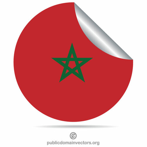 Etiqueta da casca da bandeira de Marrocos
