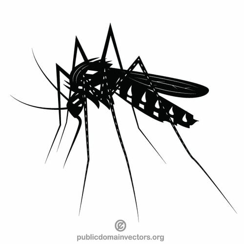 Mosquito clip art zwart-wit