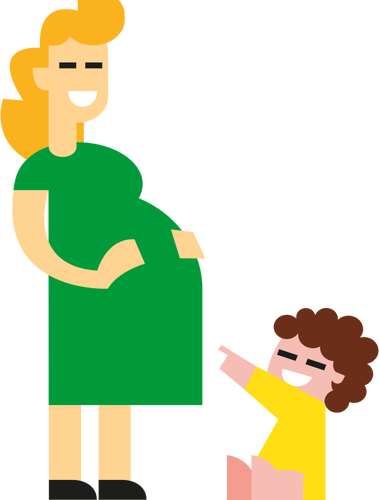 Těhotná žena a dítě