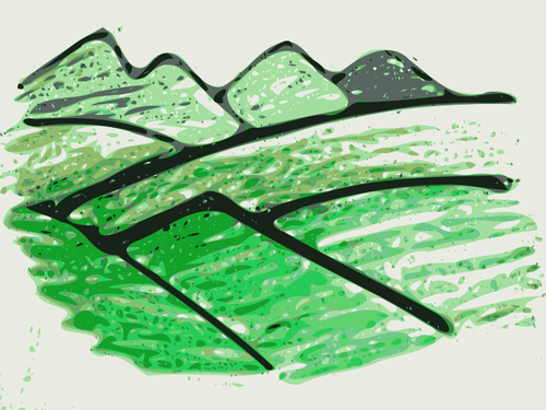 Ilustrasi digambar tangan pegunungan