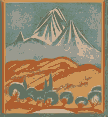 صورة رسم الجبال