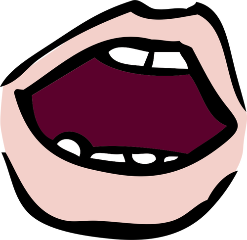 Desenho de boca aberta abstrata vetorial