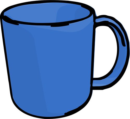 Gambar vektor mug minuman panas biru