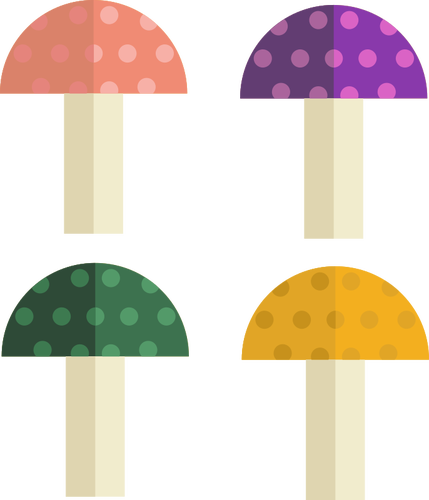 Four mushrooms