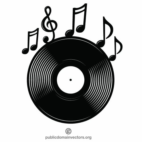 Vinyl spela in musik logotype