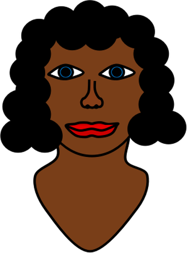 아프리카계 미국 흑인 여성의 얼굴 벡터 이미지
