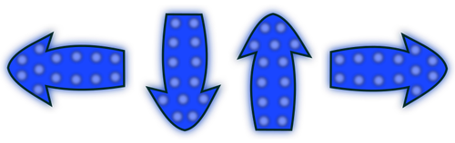 Conjunto de flechas azules