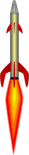Dibujo vectorial vuelo plena potencia: cohete espacial