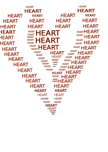 Hjärta form beskrivs med ord vektorbild