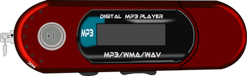 Vektorikuva punaisesta MP3-soittimesta