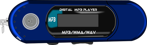 Vektorové ilustrace modré MP3 přehrávače