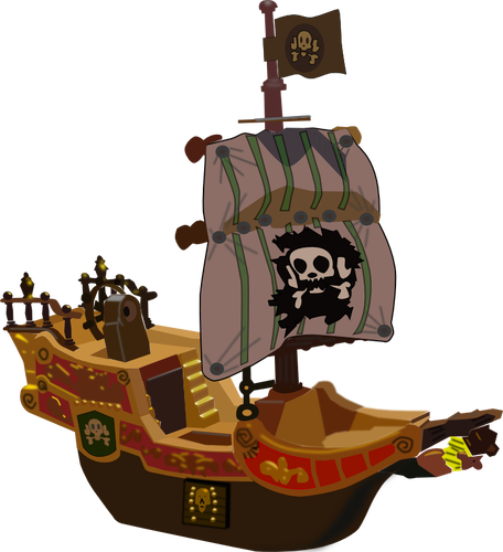 Pirat leksak skepp vektorbild