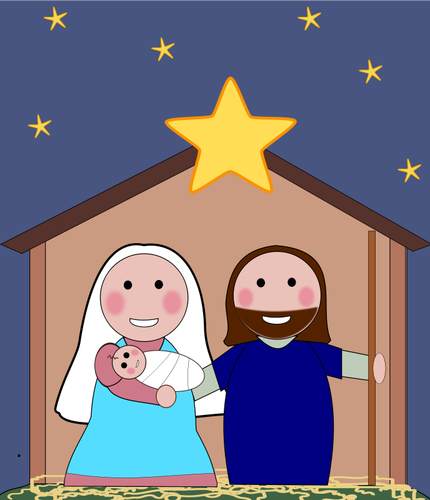 Kelahiran Jesus vektor gambar