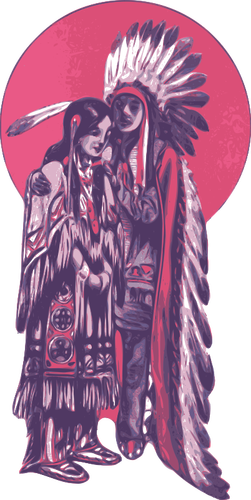 Imagem vetorial de casal nativo americano