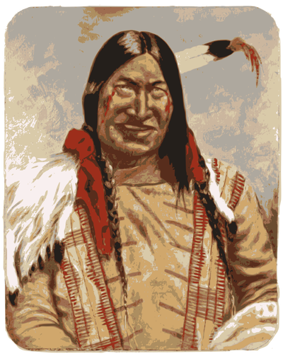 Americano nativo hombre sonriente vector clip art