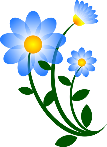 Blauwe bloemmotief