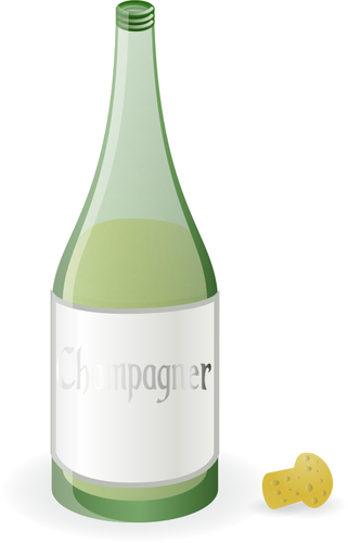 Vektorgrafik med flaska champagne