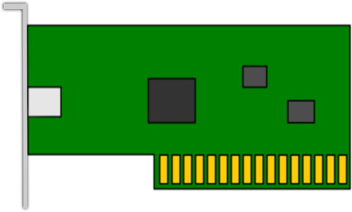 Dibujo de la tarjeta de red PCI básica vectorial