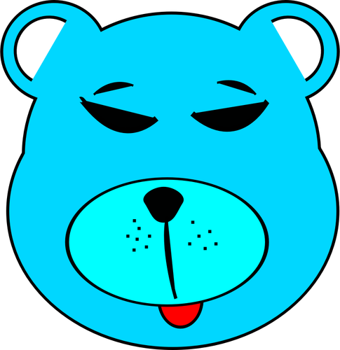 Clip-art vector de face simples urso azul