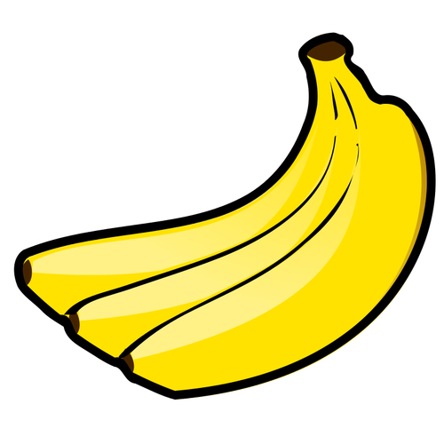 Trois bananes jaunes