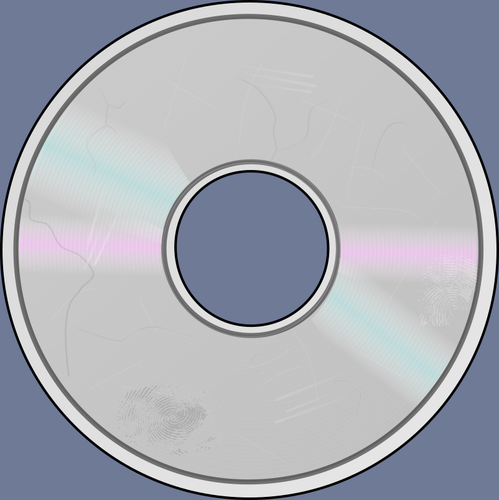 Compact Disc met oppervlakte schade afbeeldingen