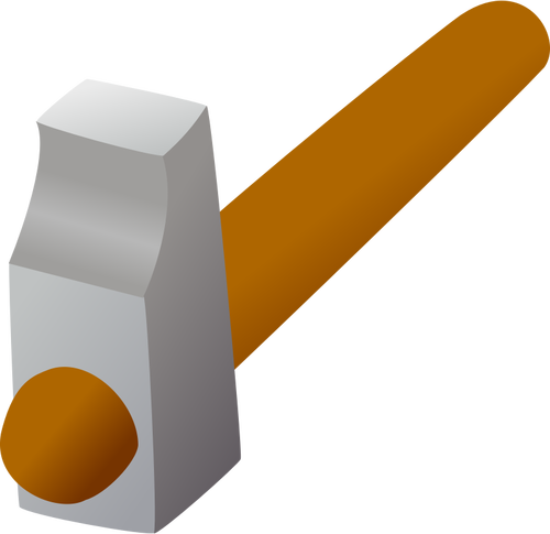 3D hammer icon vector drawing