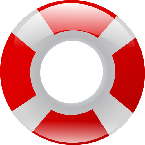 Vektorový obrázek červeného záchranný pás