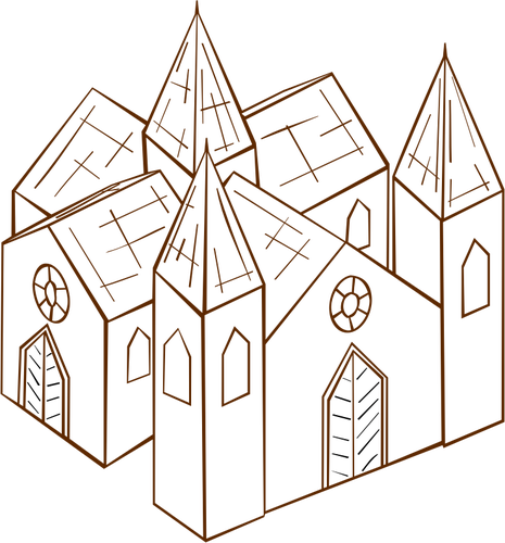 Vector image of role play game map icon for a cathedral