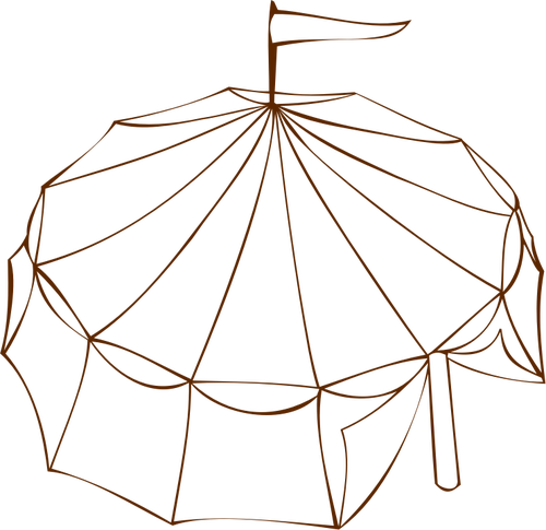 Dibujo del símbolo del mapa de juego de rol de una carpa de un circo vectorial