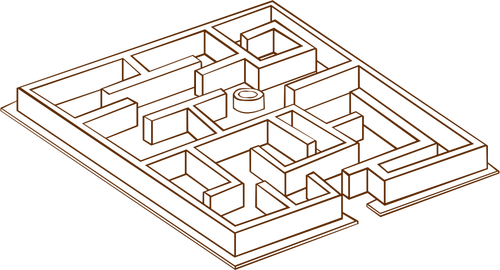 Vektorgrafikk utklipp av rollen spiller spillet Kartikon for en labyrint