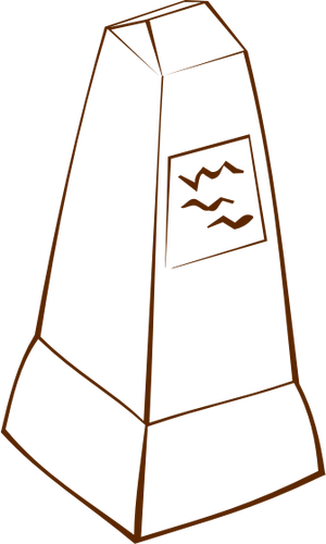Vetor arte de clipe de papel jogar ícone mapa do jogo por um obelisco
