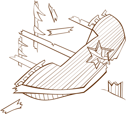 Vektor ilustrasi peran bermain permainan peta ikon untuk sebuah kapal karam