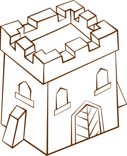 Vector clip art of role play game map icon for a tower square