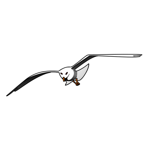 Desenho do vôo Laughing gull
