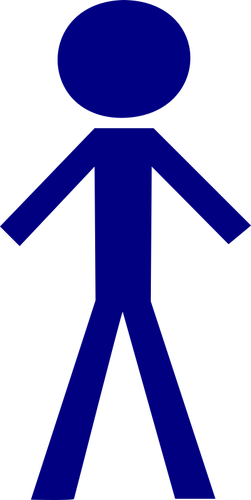 Vectorillustratie van blauwe mannelijke stok figuur