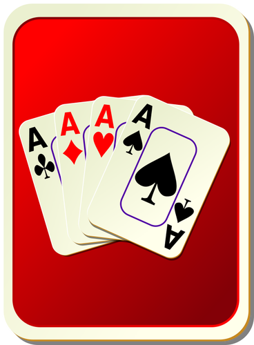 लाल खेल कार्ड वापस वेक्टर चित्रण