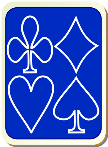 Spillkort tilbake blå med hvite vector illustrasjon