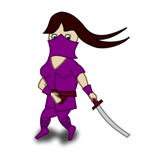 Ninja karakter komik vektor gambar