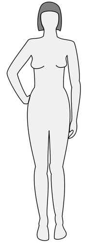 ClipArt vettoriale silhouette di corpo femminile