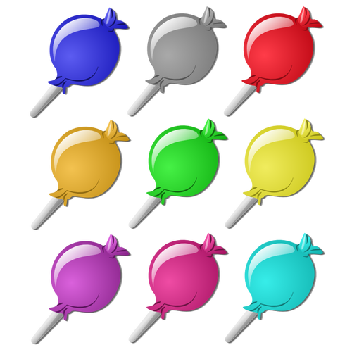Vector graphics of set of lollipops