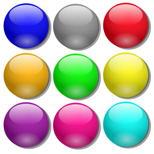 Ilustración vectorial del conjunto de bolas coloridas