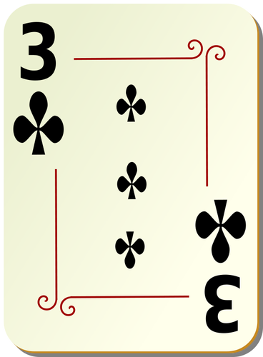 Three of clubs vector drawing