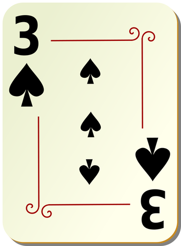 Tři piky hrací karta vektorové ilustrace