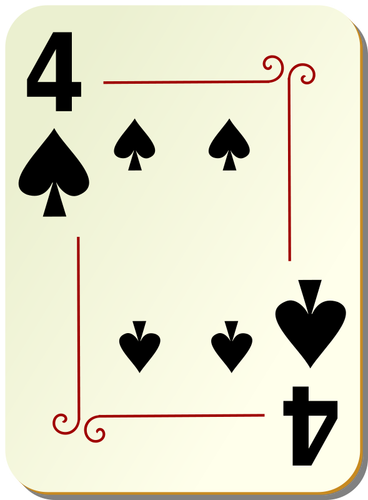 चार हुकुम खेल कार्ड का चित्रण वेक्टर