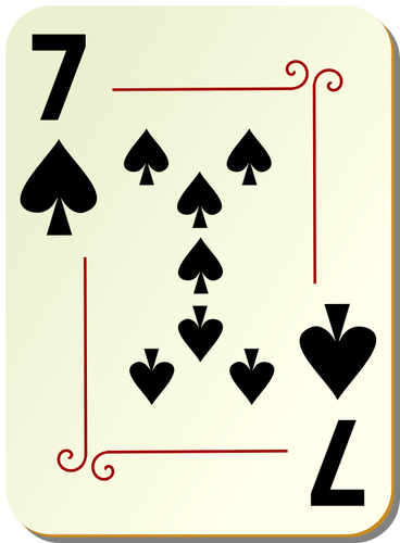 Seitsemän pataa pelikortti vektori kuva