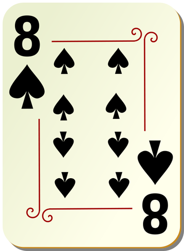 Åtta av spader spelkort vektor illustration